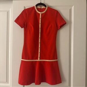 Bobbie Brooks Vibrant Red Dress with Cream Accents
